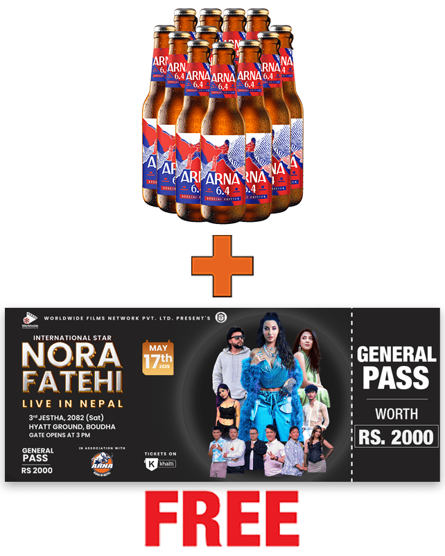 Arna 6.4 330ML x 12 Bottles + 1 Nora Fatehi Live General Pass Arna 6.4 330ML x 12 Bottles + 1 Nora Fatehi Live General Pass