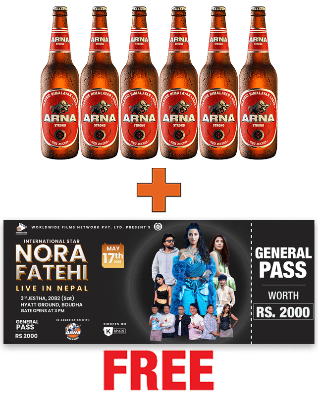 Arna Strong 650ML x 6 Bottles + 1 Nora Fatehi Live General Pass Arna Strong 650ML x 6 Bottles + 1 Nora Fatehi Live General Pass